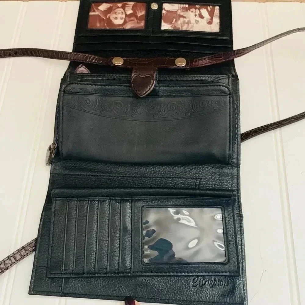 Brighton croc embossed leather wallet purse